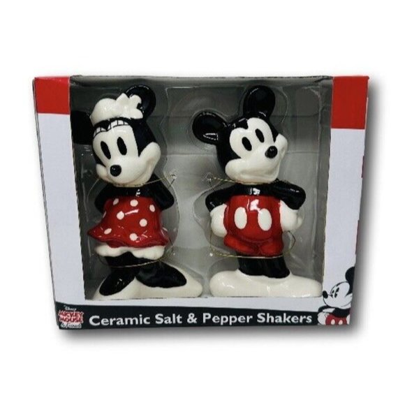 Disney Mickey and Minnie Set Ceramic Salt and Pepper Shakers - Picture 1 of 5